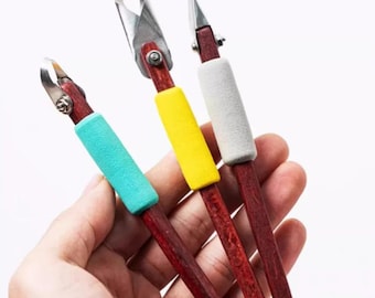 Pottery Ring Carving Knife, Wooden Handle, Stainless Steel Blade, Single-Head Ceramic Scraper Tool, Clay Sculpting, DIY Sculptures Texture