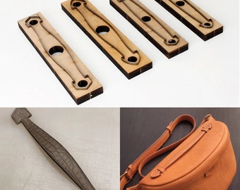 Fustella per manico di borsa, legno+metallo, modello in pelle fai da te, creazione di teste per cinghie per borse, strumenti per punzonatura per lavorazione della pelle, accessori per modelli artigianali