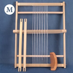 Kit de telar, 13 piezas, marco de madera, bolas de hilo, herramientas para tapices para principiantes, juego completo, fabricación de tapices de pared, barra de heddle desmontable para bricolaje Loom-M