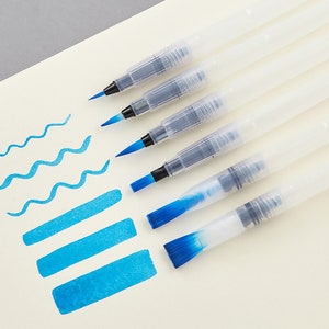 Pottery Painting, 6Pcs, Soft Plastic, Nylon Nibs, Automatic Fountain Pen, Water-Soluble Watercolor Pencil Brush, DIY Ceramic Pigment Storage