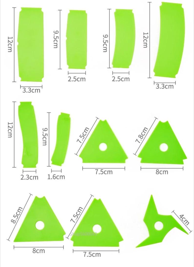 14pieces Ceramic Texture Scraper Set, Plastic, Different Shapes