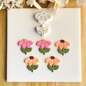 Spring Flower Polymer Clay Cutter Set, 2pcs, PLA, 3D Printed Stud Earring Molds, DIY Jewelry Pendants Charms Making, Floral Crafts Accessory