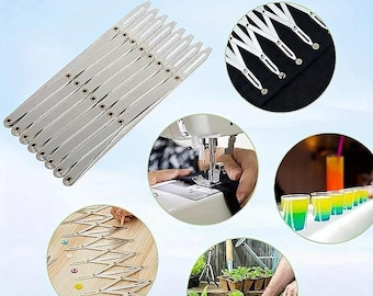 Curtain Hole Locator Ruler, Aluminum, Adjustable Retractable Sewing Tailoring Tool, Fabric Buttonhole Positioning Bisector Measuring Guide