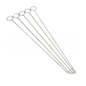May include: A set of five silver-colored metal loop tools, each with a thin, straight shaft and a small circular loop at the end. The tools are arranged diagonally against a white background.