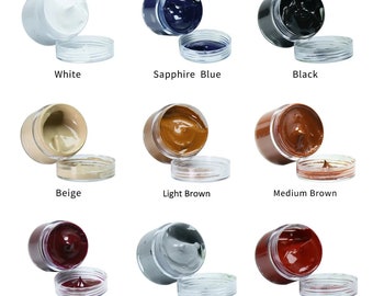 Leather Paint, 30/60ml Jar, Sofa Bag Clothing Color Repair Restoration, Coloring Cream+Gloves+Sponge+Brush Set,DIY Natural Complementary Dye