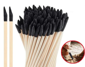 Sanding Sticks, 1-500Pcs, Wooden, Matchsticks Twigs, Handle Grinding, Plastic Models Wood Hobby Polishing Tool, DIY Craft Smoothing Polisher