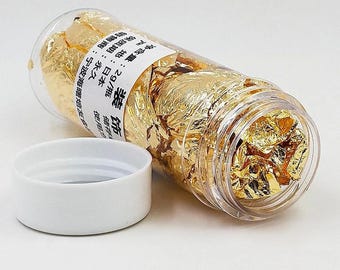 Pottery Gold Foil Powder, 2g Bottle, Ceramic Clay Decoration Material, Sculpture Decorating, Golden Art Crafts Texturing Gilding Finishing