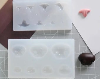 Moule en silicone, Nez de chien et chat, Pièces miniatures triangulaires carrées, Moulage en argile de résine, Feutre de laine à faire soi-même, Aiguille à percer, Accessoire pour créations artisanales pour animaux de compagnie