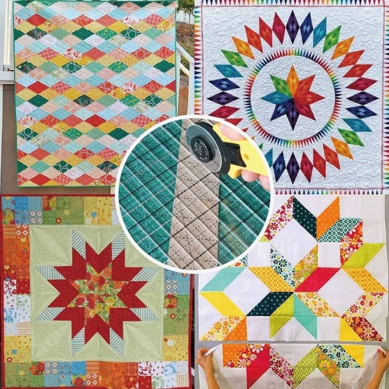 Versatile Ruler Slotted Quilting Ruler, Transparent Acrylic, Non-slip Surface, DIY ...