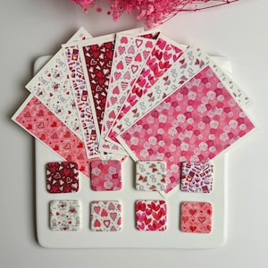 Polymeerklei transferpapier, Valentijnsdag thema, liefde hart roos print wateroplosbare wegwerp stickervellen, decor DIY sieraden maken