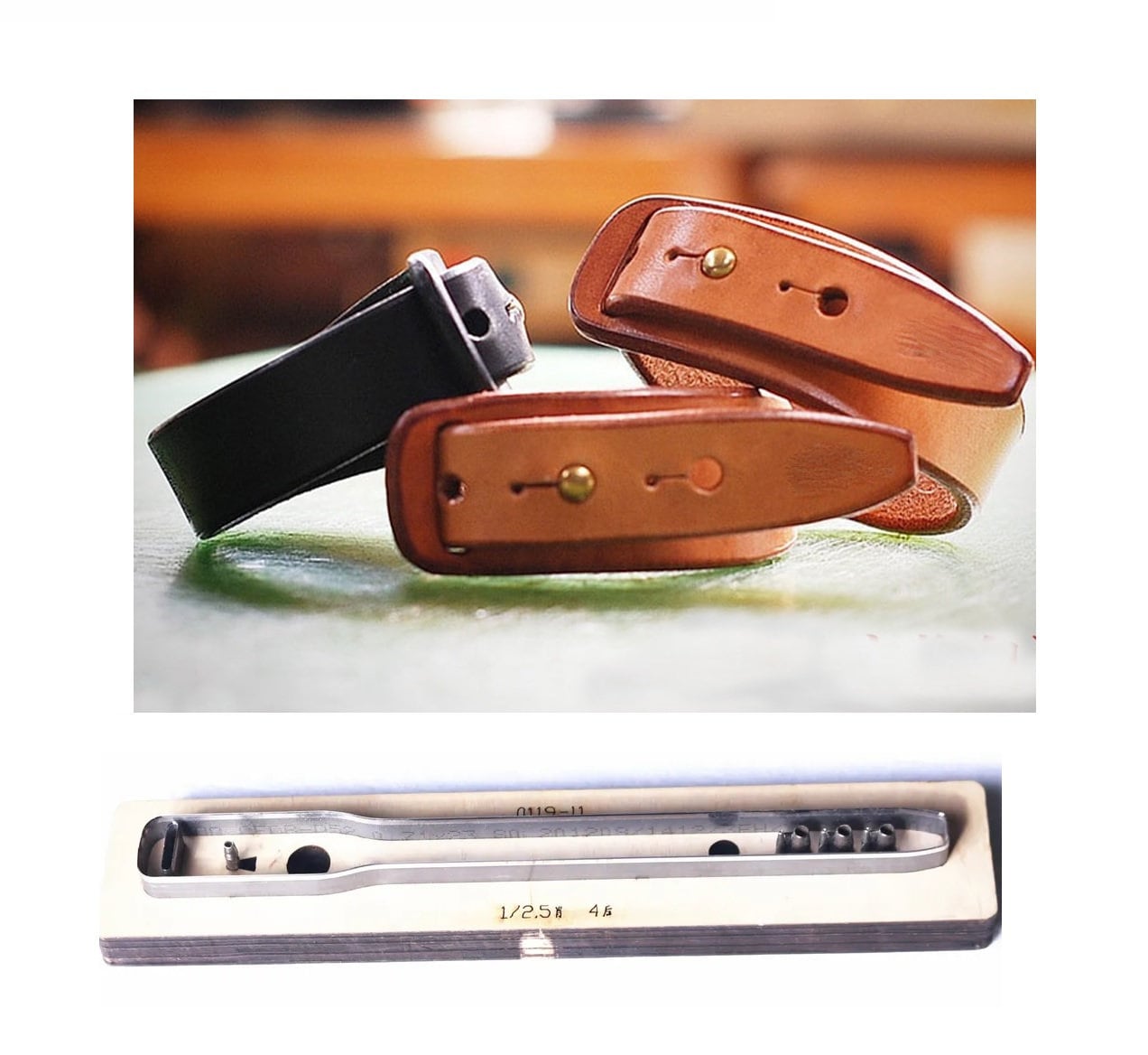 Leather Craft Hole Punch Tool Black Watch Strap Punch Tool 5 Prongs 6.35mm  Spacing 1.2/1.5/1.8/2.0 MM by Kemovancraft 