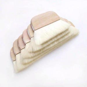 Väggpensel, ullhår i trä, flera storlekar, tjock borstrad, gör-det-själv akryloljemålning stora konstpenslar rengöring dammtorkning tillbehör