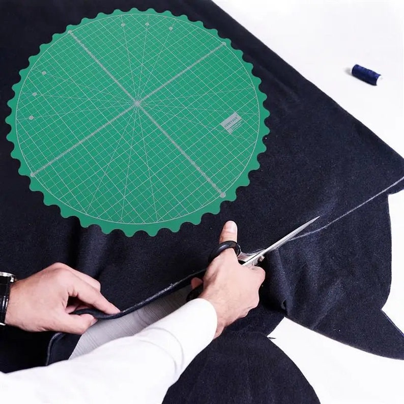 Rotating Cutting Mat, Plastic, Circle, Self Healing, Gridded Board, Craft Table Protection, Turntable Working Pad, Fabric Sewing Accessories zdjęcie 1