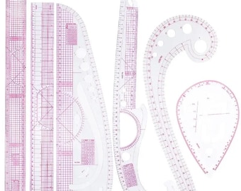 6-teiliges französisches Kurvenlineal-Sets, Kunststoff, verschiedene Stile, flexible Nähwerkzeuge, Schneiderei, Musterentwurf, Schneidereiprojekte