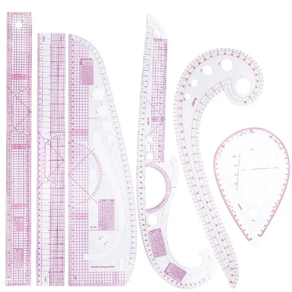 6-Piece French Curve Ruler Sets, Plastic, Various Styles, Flexible Sewing Tools, Dressmaking, Pattern Drafting, Tailoring Projects Measuring