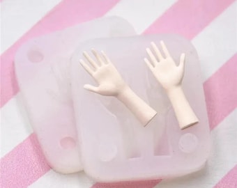 Mini Doll Hand Silicone Mold, Ultra Light Clay Pottery Shaping, Resin Wax DIY Animation Character Palm Shape Making, Toy Making Accessories