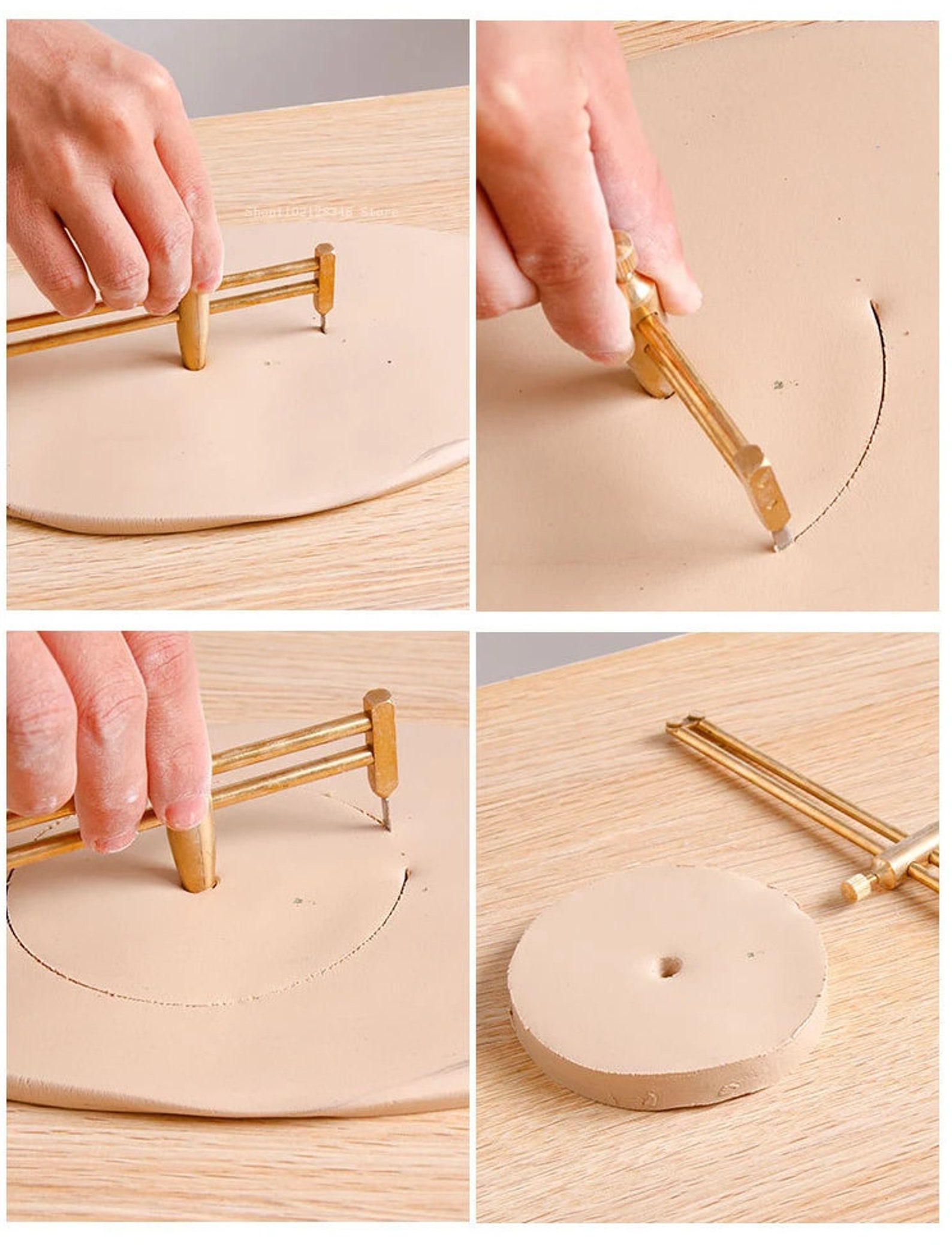 Pottery Calipers, Copper/wood/plastic, Compasses, Clay Measurement, Circle Positioning, Drawing