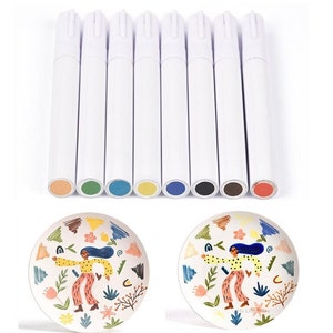 New Underglaze Marker Pen 8 Multiple Colors to Choose Ceramic Pigment Pen Dot Painting Craft Pottery Tools, DIY Art Glazing, Clay Coloring