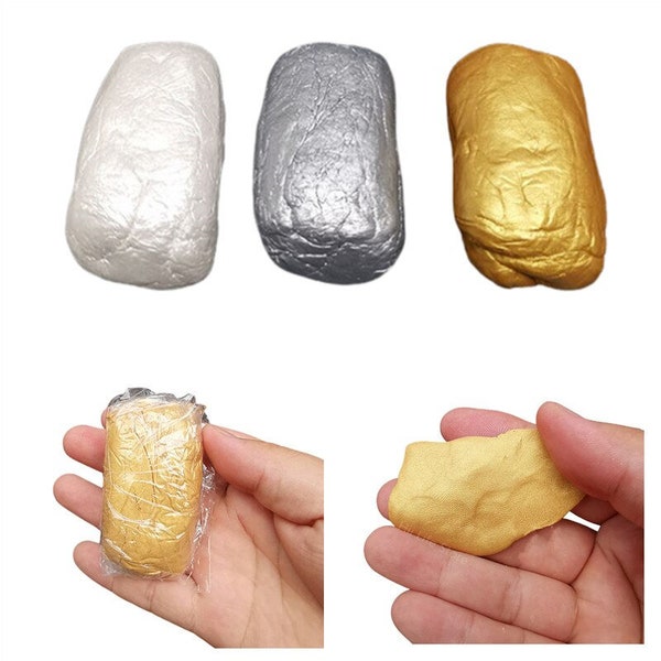 Resin Clay, Metallic Mud, 50g/Bag, Ultralight Gold/Silver/Pearl White Color, DIY Doll Materials, Pottery Sculptures, Polymer Making