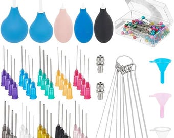 Pottery Precision Applicator Tool, 160Pcs Set, Silicone Squeeze Balls, Plastic Funnel, with Adapters Fine Tip, DIY Ceramic Glaze Accessories