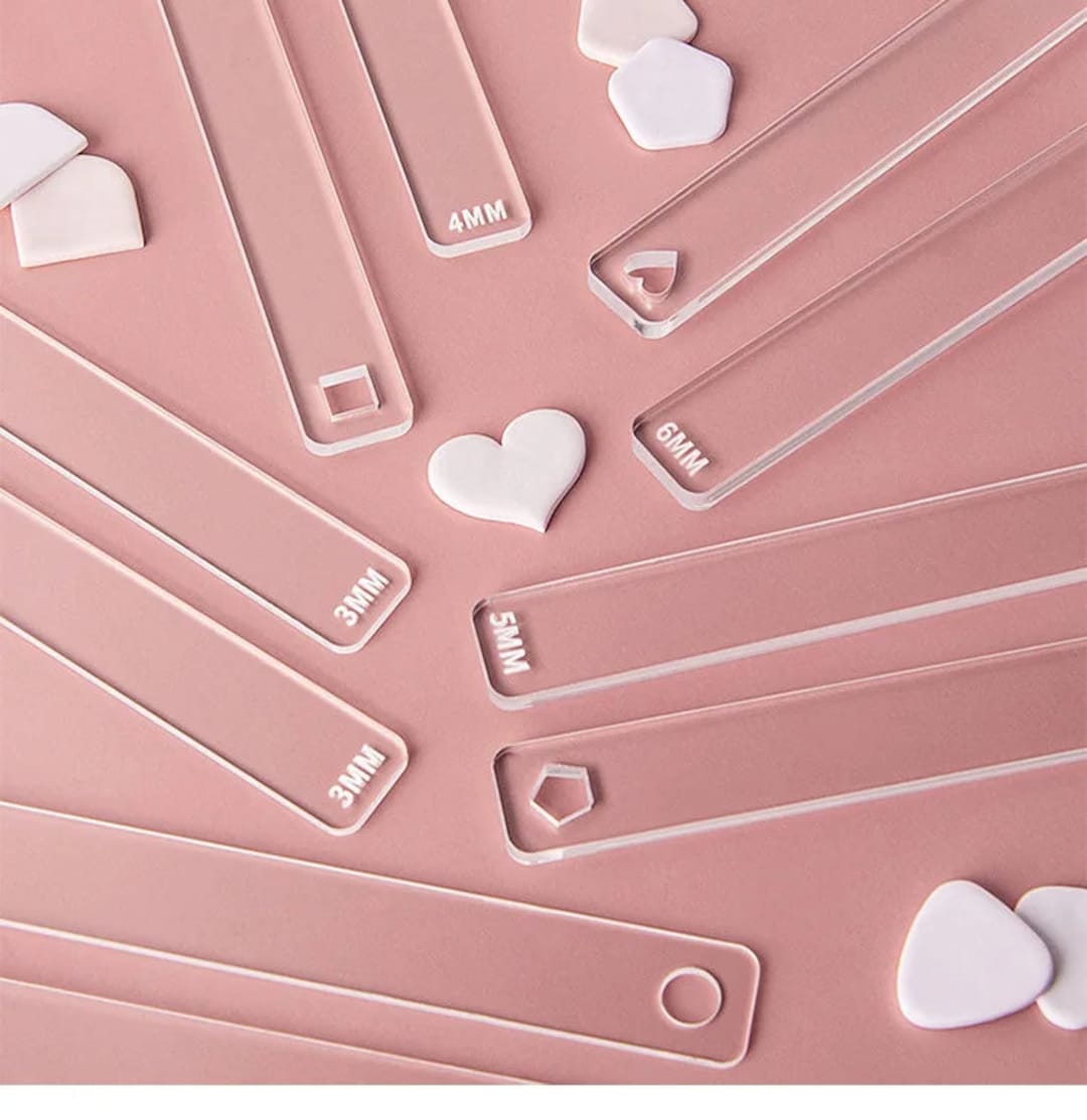 Polymer Clay Thickness Ruler, 1 Pair, Acrylic, Multiple Sizes, Roller ...