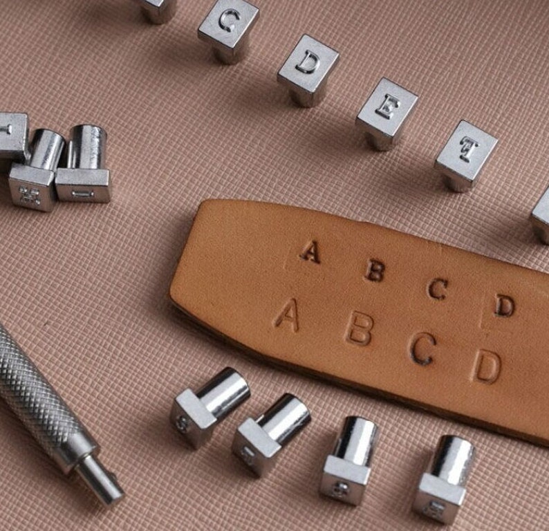 36Pcs Font Combination Metal Alphabet Letter and Number Stamp Set for Leather, Metal, Wood Stamping, Punching 0.25inch/0.13inch image 10