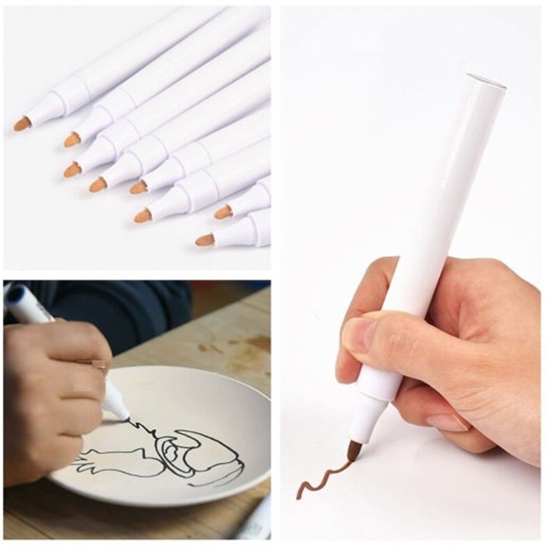 Ny underglasyrpenna med 8 olika färger att välja mellan, keramisk pigmentpenna, prickmålning, hantverk, keramikverktyg, DIY-konstglasyr, lerfärgning bild 2
