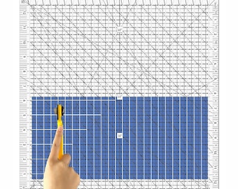 Quilting Ruler Transparent Acrylic, 5 in 1 Slotted Stripology, Fabric Cutting Template, DIY Crafting Tool, Quilt Strip, Black White Markings