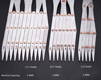 Règle De Mesure équidistante En Acier Inoxydable – 7 Dents, Idéale Pour La Couture, La Maroquinerie Et Le Placement Précis
