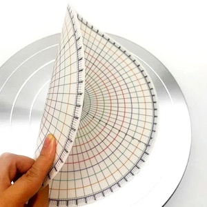 Carta per pittura su ceramica, plastica, rotonda, righello divisore circolare in parti uguali per ceramica, tampone ausiliario dipinto sotto smalto, creazione di artigianato fai da te