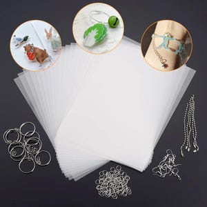 Kit artistique en plastique thermorétractable 145 198 pièces, feuille de papier, avec porte-clés, accessoires poinçons crayons Artisanat bricolage dessin, matériau de fabrication de breloques