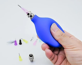 Botella exprimible para pintura cerámica, 6 unidades, caucho + metal, aplicador de pintura de precisión, herramientas de cerámica, decoración de detalles de polímero, kit para colorear arcilla