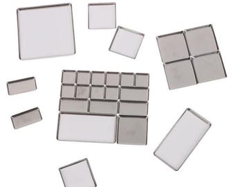 Watercolor Box, 1/2/5/10Pcs, Magnetic Aluminum, Portable Travel Palette Grid Case, Paint Mixing Tray, Gouache Oil Painting Storage Organizer