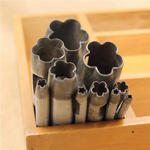 Five Petals Flower Punch, Steel, Multiple Sizes, Leather Plastic Wood Project Hole Cutter, DIY Straps Belts Punching, Leathercraft Accessory