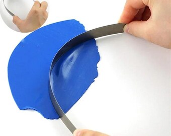 Clay Cutter, Stainless Steel, Flexible Long Short Flat Slab Cutting Blade DIY Pottery Polymer Slicer Shaping Sculpting Ceramic Modeling Tool