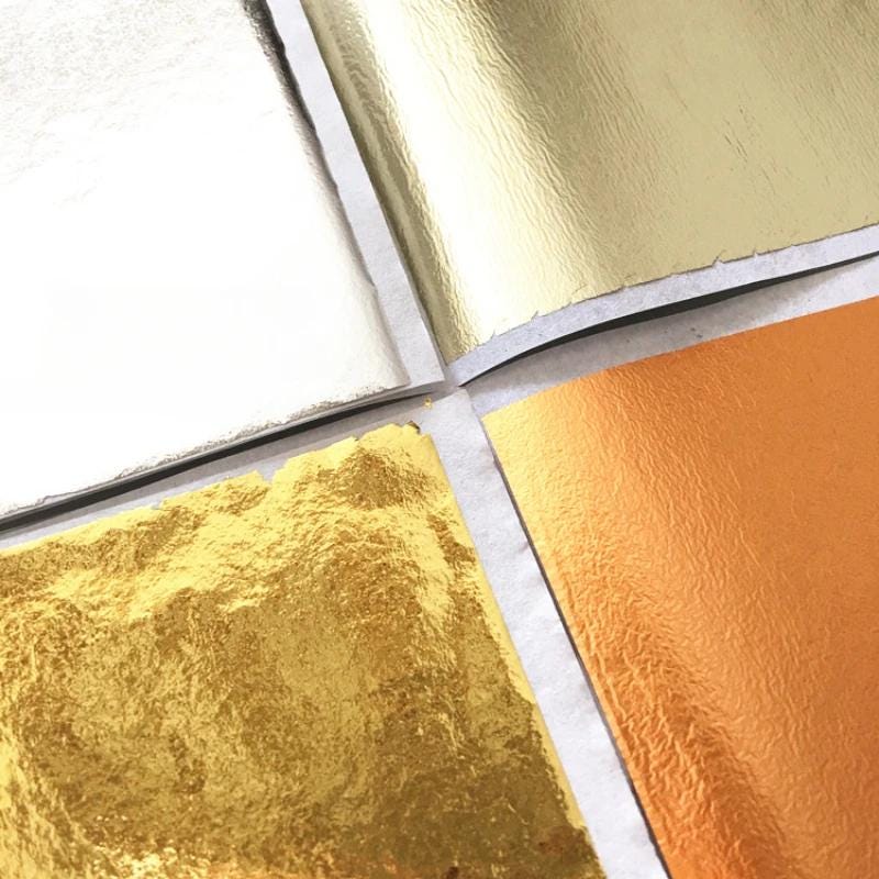 Foil Paper, 10Pcs, Alloy, Simulated Gold, Soft Pottery Clay Decoration, DIY Earrings, Jewelry Beads Making Accessories, Ceramic Polymer Tool