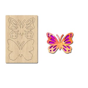 Fustella in legno, a forma di farfalla cava in acciaio al carbonio, adatta per macchine fustellatrici, stencil per carta, cartoncino, cartone, pelle sintetica