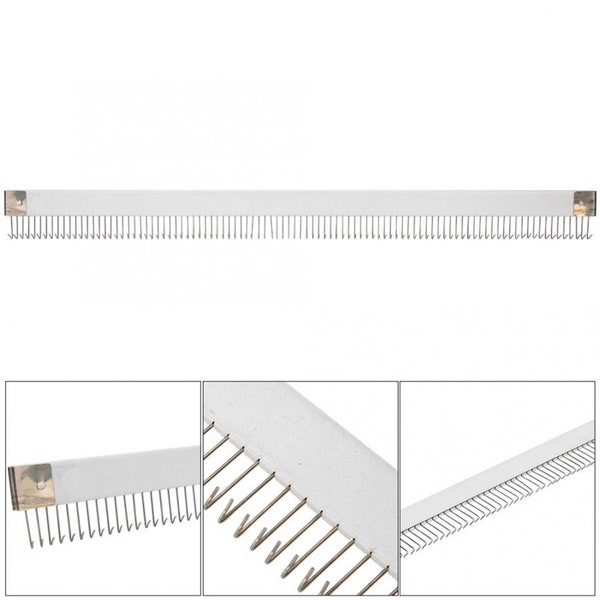 Knitting Cast-On Comb, 45cm/18 Inches, 98 Pins Silver, Stainless Steel, For Brother Knitting Machine, Needle Replacement Part, Sewing Tools