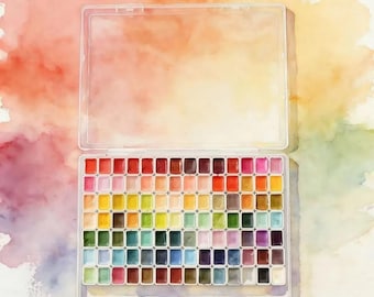 Solid Watercolor Painting Set, 98 Colors, Portable Case Non-Toxic Professional Drawing Pigment Palette, Nail Art Accessories, Sketching Tool