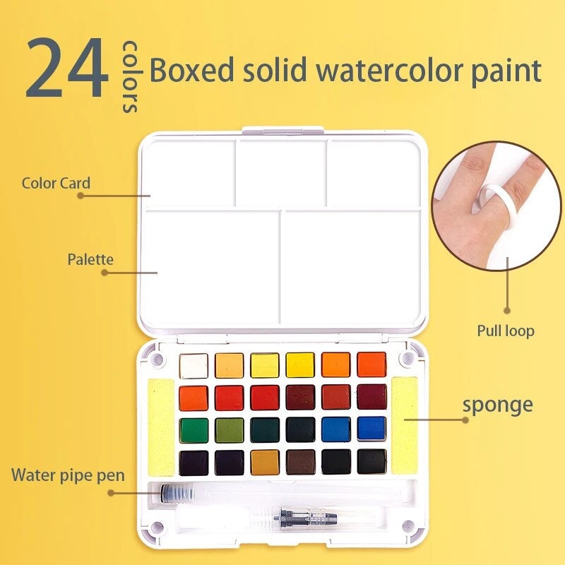 Mini Watercolor Palette, 3/5pcs, 10/16 Grids, Metal, Magnetic Clip, Portable  Travel Painting Kit, Tiny Paint Empty Box, Small Brush, A6 Book 