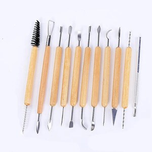 Fashion Road 6Pcs Clay Sculpting Tools, Clay Tools Pottery Tools Wooden  Handle Double-Sided Set for Pottery Ceramics Sculpting