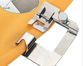 Prensatelas para máquina de coser, de acero inoxidable, con presión para ribetes, dobladillador, dobladillos anchos, accesorios para el hogar, herramienta de bricolaje, manualidades.