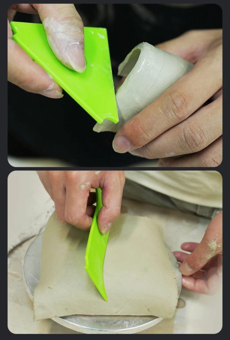 14pieces Ceramic Texture Scraper Set, Plastic, Different Shapes