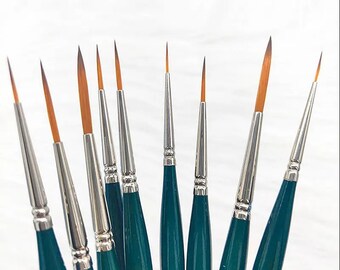 Watercolor Paint Brush, 2Pcs, Nylon Hair+Wood, Multiple Sizes Options, Long Detail Fine Thin Hook Line Pen, Oil Gouache Painting Accessories
