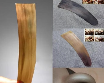 Clay Pot Making Tools, Black/Yellow Ox Horn, Bright Ming Needle, DIY Ceramic Teapot Body/Spout Polishing Accessories, Sculpting Crafting Kit