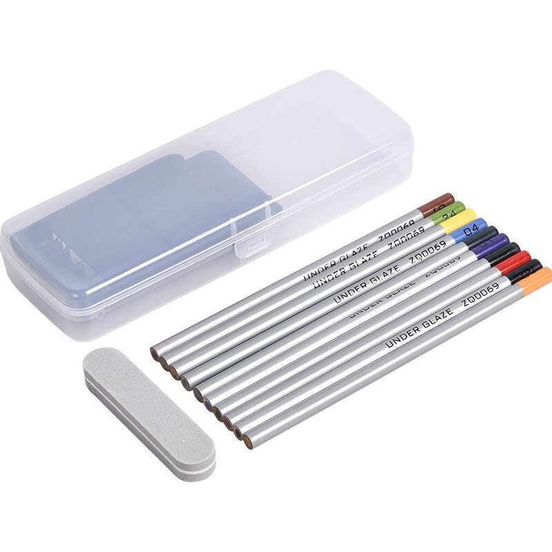  Underglaze color pencils, underglaze pencils for pottery (6ps,  pencil case) Pencil Cases Allow You to Quickly Find The Colors You Need and  keep Your Work Environment Clean and Free of
