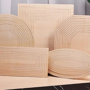 Ceramic Plate Forming Mold, Wooden, Various Shapes, Concentric Geometric Guide, Pottery Shaping Template, Round Oval Clay Plates DIY Crafts