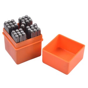 Juego de 37 punzones para letras y números, acero inoxidable, kit de herramientas para estampación de metal, escala transparente, punzones alfabéticos, grabado de joyería artesanal en cuero.