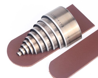 Half Circle Punching Dies, 10Pcs, Carbon Steel, Various Sizes, Belt Tail Puncher, Leather Bag Shoulder Tail Punch Tools, C-Type Hole Cutters