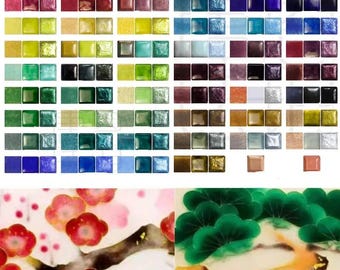 Enamel Glaze Powder, 50g Box, Acid-Resistant Cold, Various Warm Color Optimal Firing Temperature Range Ceramic Porcelain Handicraft Painting